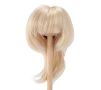 ANKROYU Doll Short Straight Wig Soft Comfortable Realistic 1/4 Doll Wigs Synthetic Hair for 18.5 21cm Head Circumference Fit Simulated Scalp Elegant Hairstyle High Temperature Sil (Milk Gold)