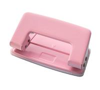 ANKROYU Double Hole Punch, 6mm Hole Spacing 2 Hole Paper Puncher Desktop Paper Punching Tool, Handheld Punch for 1mm Thick Paper (Pink)