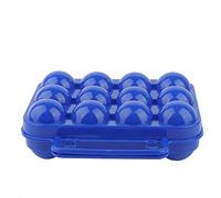 ANKROYU Double Side Plastic Egg Tray Storage Box 12 Eggs Holder Container with Handle Durable Kitchen Organizer for Refrigerator Cabinet Blue Green Orange Optional (Blue)