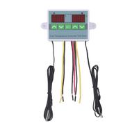 ANKROYU Double Temperature Controller, ABS Electronic Thermostat, Water Resist Digital Thermostat with Data Storage, Temperature Control Switch for Refrigerator (DC24V)