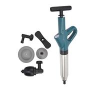 ANKROYU Drain Air Plunger High Pressure Stainless Steel Toilet Sink Drain Cleaner Powerful Unclogger for Kitchen Bathroom Pipes Floor Drains Green Silver ABS Material with Accessor