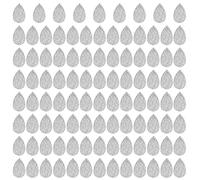 ANKROYU Earring Pendant DIY PU Leather Sequin Ornament 100Pcs Drop Shape Perforated Jewelry Making Supplies for Handmade Earrings Accessories (Silver)