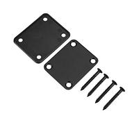 ANKROYU Electric Guitar Neck Plate Bass Neck Plate Heavy Duty Steel Alloy Chrome Plated Replacement Part with Mounting Screws for Style Electric Guitars and Basses Black or Chrome (Black)