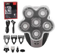ANKROYU Electric Head Shavers, Men Electric Head Shaver, Waterproof 5 in 1 Wet Dry Grooming Kit, Rotary Shaver Grooming Kit, Electric Heads Razor Kit with 6 Rotary Blade Heads, for Bald Men
