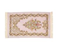 ANKROYU Embroidered Prayer Rug Polyester Double Layer Soft Comfortable Meditation Carpet Vase Design for Home Mosque Pilgrimage Durable Easy Clean 110x70cm (Light Purple)