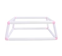 ANKROYU Embroidery Frame Holder Double Layer Clip On Cross Stitch Hoop Plastic Handheld Frame Rack for Needlework Crafting Home Use PP PVC Material 25x35cm 30x40cm Size (Pink)