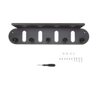 ANKROYU Entryway Shelf with Hooks Wall Mount Storage Organizer for Coat Bag Hat Hanging Living Room Bedroom Hallway Iron and Walnut Wood 47.5 x 10cm (Grey)