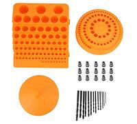 ANKROYU ER11 Universal Drill Bit Storage Case Stand Organizer Rotary Tool Box with 15 Chucks 13 Drill Bits Thickened Plastic High Speed Steel Material for Nail Art Crafting Profess