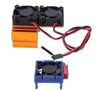 ANKROYU ESC Motor Dual Fan Set High Performance Aluminum Alloy Cooling Fan for RC Cars Slash 4x4 Rustler 4x4 Stampede 4x4 Hoss 4x4 Velineon VXL 3s 5V Durable Heat Dissipation (Gold)