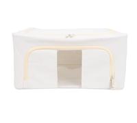 ANKROYU Fabric Storage Bins Large Capacity Foldable Thickened Cotton Linen Steel Frame Clothes Storage Organizer for Home Bedroom Closet Organization (66L)