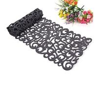 ANKROYU Felt Table Runner with Beautiful Openwork Flowers, Tablecloth Mats, Felt Table Cloth, Rectangular Hollow Felt Table Runner, Table Cloth Mats, 102 x 29 cm (Grey)