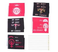 ANKROYU Feminist Garden Flags 10Pcs Women Rights Yard Banners My Body My Choice Outdoor Decoration Durable Polyester Weather Resistant 8.3x5.5in Vibrant Colors (B)