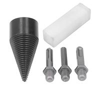 ANKROYU Firewood Bit Cone Wood Splitting Drill Carbon Steel Log Splitter Tool with 3Pcs Removable Shank for Oak Hickory Walnut Firewood Processing (42MM)