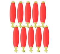 ANKROYU FISHING FLOAT BOBBER EVA FOAM SPRING FLOAT 10PCS MULTIPURPOSE FISH FEED BAITS OVAL TYPE FOR OUTDOOR WINTER ICE FISHING ENTHUSIASTS BRIGHT COLOR RED DESIGN 65X15MM