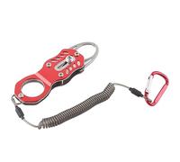 ANKROYU fishing holder caliper, control pliers of aluminum alloy with anti -Perituta rope, 123 mm light landing tool, non -slip handle for fishing in salted fresh water (Vibrant red)