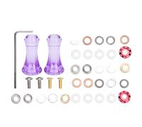 ANKROYU Fishing Reel Handle Knob Upgrade Kit 2Pcs Premium NonSlip Comfortable Replacement Knobs for Low Profile Reel Spinning Reel Plastic Purple with Installation Wrench Included