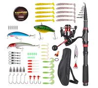ANKROYU Fishing Rod and Reel Combo Carbon Fiber Telescopic Fishing Pole Set with GA1000 Spinning Reel Complete Fishing Tackle Kit for Beginners Adults Saltwater Freshwater Fishing