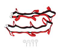 ANKROYU Fishing Rod Wall Mount Holder Organizer Premium Durable Nylon Webbing Rack for Overhead Ceiling Storage of 6 Fishing Poles Easy Installation Lightweight Portable Red Black