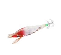 ANKROYU Fishing Squid Jigs Bait Squid Jig Hook Hard Fishing Lure with Luminous Effect for Ocean Boat River Pond Fishing (Red Head White Stripes)