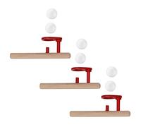 ANKROYU Floating Blow Pipe Balls Set 3 Pcs Hand Polished Wooden Educational Toys for STEM Learning Game with 6 Colorful Balls and 3 Racks Safe Composite Wood Material 15 x 5.5 x 3.