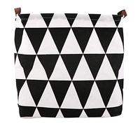 ANKROYU Foldable Laundry Basket Toy Storage Box Organizer Durable Cotton Linen Large Capacity with Handles for Home Bedroom Bathroom Kids Room 32x32x32cm (Inverted Triangle)