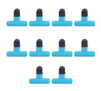 ANKROYU Food Clip Chip Bag Clip Sealing Clip Non Slip Kitchen Clip with Elastic Spring for Food Storage Bread Chips Nuts ABS Blue 10Pcs (Large Sealing Clip-Blue)