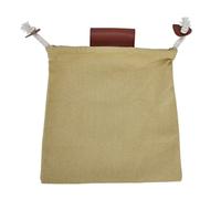 ANKROYU Foraging Bag, PU Leather Collapsible Mushroom Foraging Pouch with Drawstring, Compact Mushroom Belt Pouch Bag for Flowers Mushrooms (Khaki)