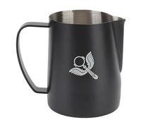 ANKROYU Frothing Cup Milk Frothing Pitcher Stainless Steel Professional Coffee Steaming Pitcher with Eagle Mouth Spout for Barista Home Cafe 600ml 304 Stainless Steel (Black)