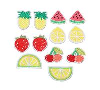 ANKROYU Fruit Embroidered Applique Patches Iron On Sew On Cotton DIY Clothing Decoration Accessories for Jackets Jeans Bags Kids Teens 12 Pieces Colorful