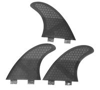 ANKROYU Glass Fiber Surfboard Fins High Performance Thruster Set for Stand Up Paddle Surfing Durable Lightweight Fast Reacting for Hollow Waves Beach Breaks 3PCS Set Black Green Bl (Black)