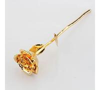 ANKROYU Gold Dipped Real Rose Flower Premium Long Stem Forever Preserved Golden Rose Gift for Mother Birthday Anniversary Wedding Gold Color