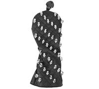 ANKROYU Golf Club Head Cover PU Skull Wooden Club Protector Waterproof Durable Soft Thick Lining Headcover Accessory for Golf Wooden Club Fairway Iron Wood Black Large Middle Small