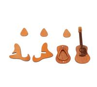 ANKROYU Guitar Pick Holder Storage Box Handcrafted Oak Wood with Engraved Musician Design Multifunctional Organizer for Guitar Players and Music Lovers 12cm x 4.5cm x 1.5cm