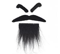 ANKROYU Halloween Beard Mustache, Halloween Moustache Kit, Eyebrow and Facial Hair Mustache Prop, Self Adhesive Fake Eyebrows Beard, for Costume and Halloween Festival Party(B)