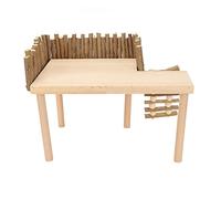 ANKROYU Hamster Climb Platform Wooden Small Pet Activity Playground with Adjustable Ladder for Golden Bear Sugar Glider Natural Logs Material 11.8 x 8.3 x 8.3 Inches