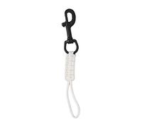 ANKROYU Hand Woven Diving Lanyard, 316 Stainless Steel Prevent Loss Strap for Flashlights Pressure Gauges Accessory Holder Gear, Underwater Safety Rope (Black) (White)