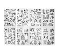 ANKROYU Heat Shrink Plastic Sheets DIY Craft Kit with 8PCS Fun Patterns for Kids Boys Girls Creative Art Projects BOPS Material Paper for Jewelry Keychains Decorations (Boy Boy 0366-13)