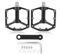 ANKROYU Heavy Duty Bicycle Pedals Non Slip Wide Platform Mountain Bike Pedals with 8 Anti Skid Studs Durable Aluminum Alloy BMX Pedals for Road Bike Cycling Black 122x104mm 2 Pack