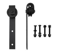 ANKROYU Heavy Duty Sliding Barn Door Hardware Kit Carbon Steel Smooth Rolling Door Hanging Rail Pulley Wheel Set Rustic Style for Bedroom Living Room Study Durable Mounting System (Black)