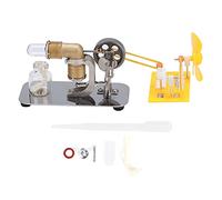 ANKROYU High Temperature Stirling Engine Model DIY Physical Education Toy Scientific Experiment Equipment with Mirror Stainless Steel Bottom Plate Brass Cylinder Body for Students