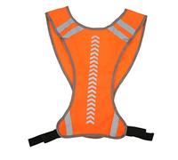 ANKROYU High Visibility Safety Vest Reflective Jacket Adjustable Breathable Mesh for Running Cycling Jogging Night Safety Protection Orange Red EN20471 Standard 45cm 17.7in Lightwe