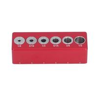 ANKROYU Hole Drilling Locator, Aluminium Alloy Drill Guide Block with 1/8 in, 3/16 in, 1/4 in, 5/16 in, 3/8 in, 1/2 in Holes, Portable Woodworking Tool