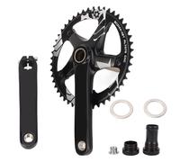 ANKROYU Hollow Integrated Crankset Set BCD144MM 48T Chainring Lightweight Aluminum Alloy Crankset for Road Mountain Cycling 8 to 12 Speed Gear Systems with Hollow Bottom Bracket (Black)