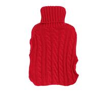 ANKROYU Hot Water Bag Rubber Explosionproof Water Injected Hand Warming Bag with Twist Knit Hand Insert Cover Large (Dark Grey) (Christmas Red)