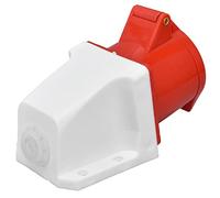 ANKROYU Industrial Outlet Socket CEE Power Connector Red Surface Mounted IP44 Brass PC Material for Workshop Camping Outdoor Use (HR-125)