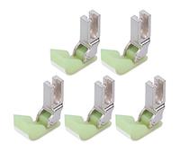ANKROYU Industrial Sewing Machine Presser Foot 5Pcs Set Stainless Steel Plastic Durable Non Stick Flat Car Cotton Presser Foot for Leather Laminated Foam Rubber Fabrics Easy Replac