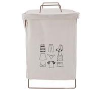 ANKROYU Iron Frame Folding Laundry Basket Extra Large Capacity Dirty Clothes Hamper With Handles Cotton Linen Fabric Storage Organizer For Home Bedroom Dorm (Small Size (21x17cm / 8.3x6.7in))