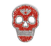 ANKROYU Iron On Patches Red Skull Design Rhinestone Embroidered DIY Sew On Patches for Hats Jackets Bags Clothing Decoration 1 Piece Material