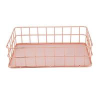 ANKROYU Iron Storage Basket, Rectangular, Rose Gold, Modern, Desktop Decor, Organizer for Home Kitchens Offices Cupboards (9.6 * 6.5 * 2.6 in)