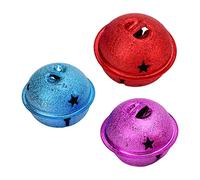 ANKROYU Jingle Bells Christmas Bells Craft Bells Colorful 40mm Hollow Iron Matte DIY Pendants for Holiday Decorations Gift Wrapping Jewelry Making Christmas Crafts